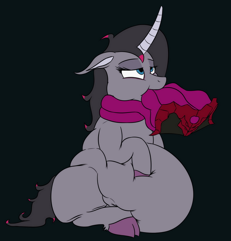 2019 8aerondight8 belly belly_squish big_belly black_background black_hair blue_eyes book cloven_hooves curved_horn digital_media_(artwork) eldritch_abomination equid equine female feral fhtng_the_unspeakable force_feeding forced fur grey_body grey_fur hair hoof_on_belly hooves horn inflation lidded_eyes mammal oleander_(tfh) oral oral_penetration penetration pink_tentacles purple_hooves questionable_consent simple_background sitting sitting_on_ground solo squish tentacle_in_mouth tentacle_penetration tentacles tentacles_in_mouth tentacles_on_female them's_fightin'_herds unicorn unicorn_horn weight_gain