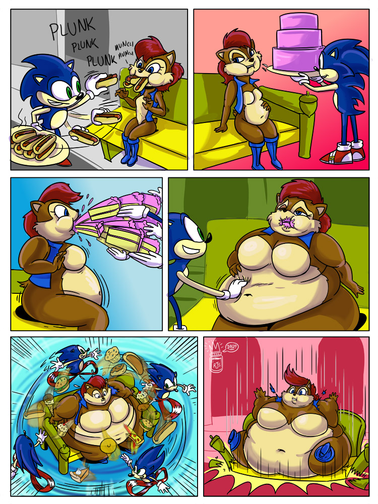 2012 anthro archie_comics belly belly_expansion big_belly black_nose blue_body blue_eyes breast_expansion breasts brown_body burger cake chicken_meat chipmunk chubby_cheeks clothing comic cupcake dessert digital_media_(artwork) doughnut duo eulipotyphlan expansion featureless_breasts feeding female food forced furniture gloves ground_squirrel hair handwear hedgehog hot_dog hyper hyper_belly ice_cream male mammal meat morbidly_obese morbidly_obese_anthro morbidly_obese_female navel obese obese_anthro obese_female overweight overweight_anthro overweight_female pie pizza plate red_hair rodent royaljellysandwich sally_acorn sciurid sega signature sofa sonic_the_hedgehog sonic_the_hedgehog_(archie) sonic_the_hedgehog_(comics) sonic_the_hedgehog_(series) tan_body torn_clothing