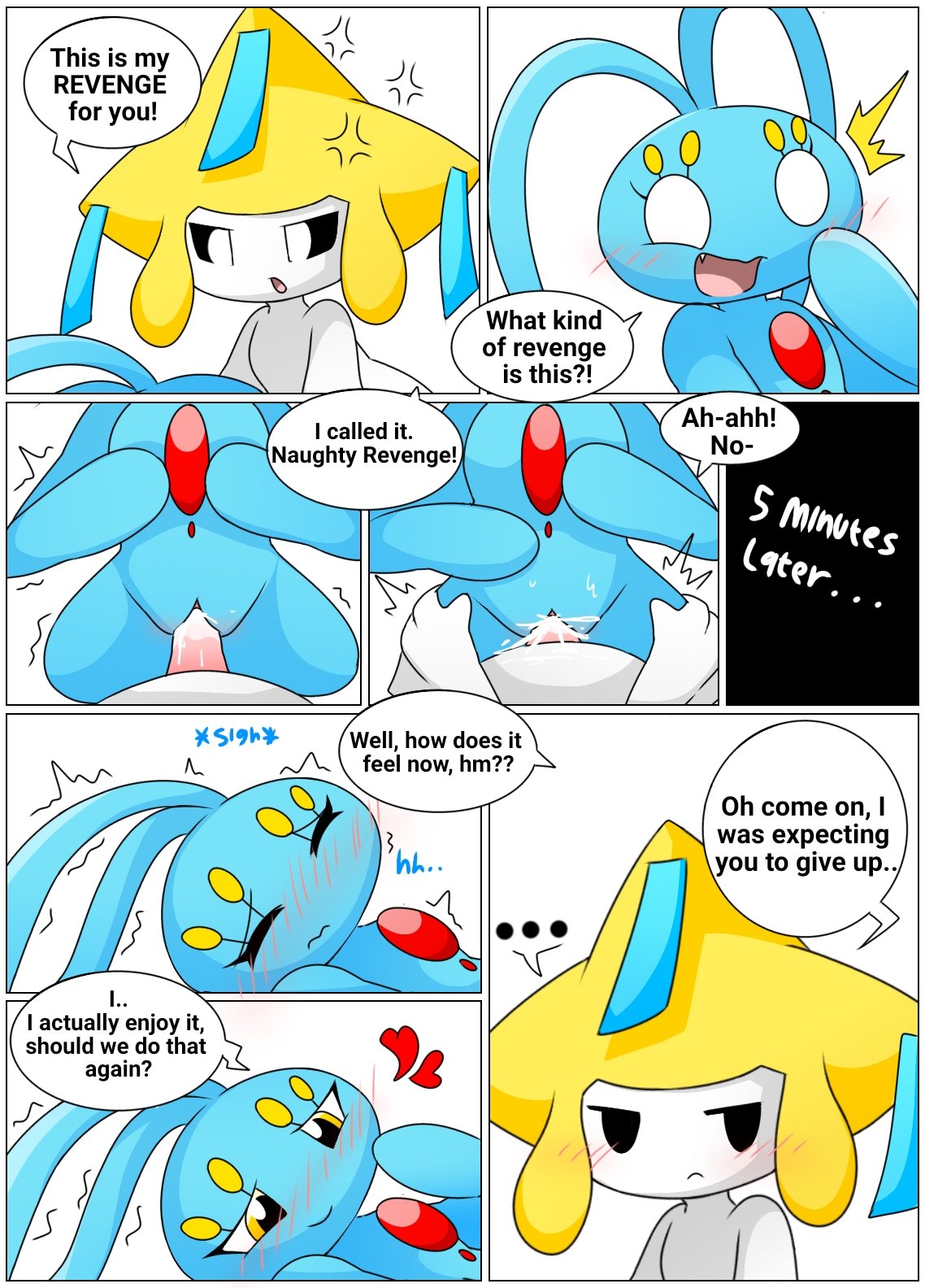 angry anthro blue_body blush bodily_fluids comic cum cum_in_pussy cum_inside dialogue duo english_text eyes_closed female female_penetrated generation_3_pokemon generation_4_pokemon genital_fluids hi_res jirachi legendary_pokemon male male/female male_penetrating male_penetrating_female manaphy naka_(artist) nintendo penetration penile penile_penetration penis_in_pussy pokemon pokemon_(species) sex text vaginal vaginal_penetration video_games white_body