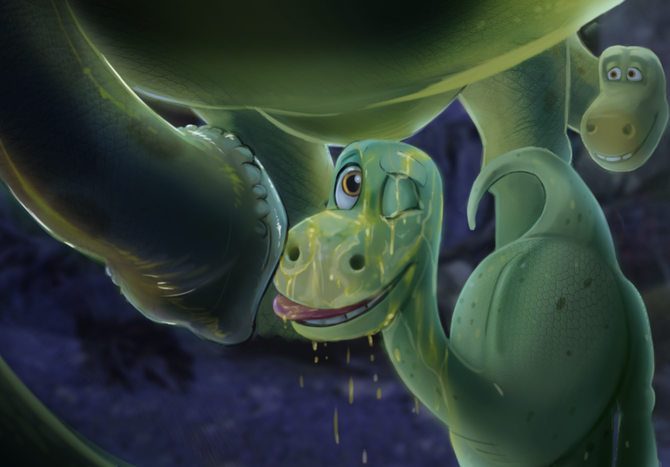 arlo_the_dinosaur bodily_fluids dinosaur disney duo father father_and_child father_and_son genital_fluids genitals incest_(lore) male male/male parent parent_and_child penis pixar poppa_henry reptile scalie son the_good_dinosaur urine watersports wugi young