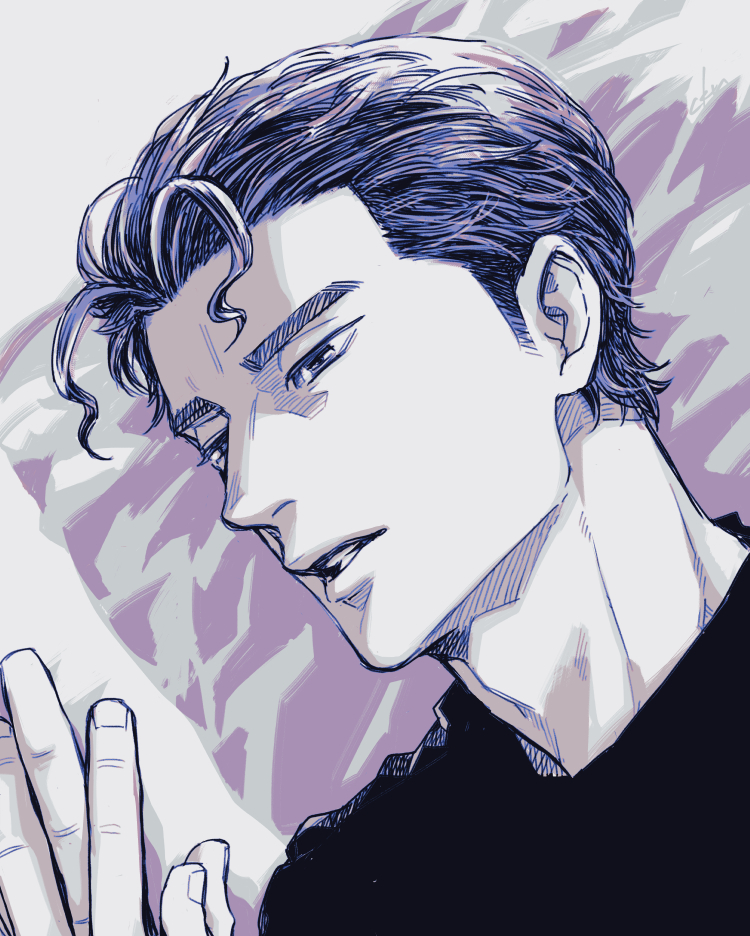 1boy ace_of_diamond adam's_apple egg_(cknlun) male_focus monochrome own_hands_together parted_lips short_hair solo takigawa_chris_yuu thick_eyebrows