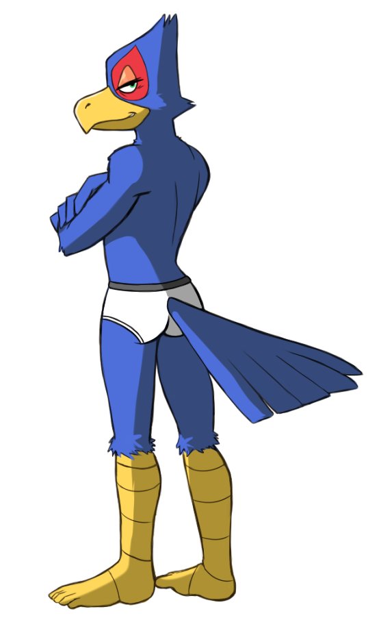 anthro avian barefoot bird briefs briefs_only clothed clothing falco_lombardi feet male nintendo simple_background smile solo star_fox thegreatmatsutzu tighty_whities topless underwear underwear_only video_games white_background white_briefs white_clothing white_underwear