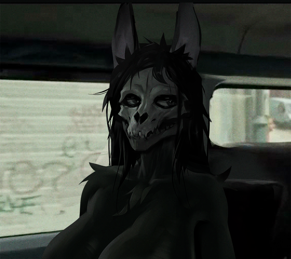 2022 anthro black_body black_fur bone breasts call_of_duty:_modern_warfare_2 canid canine female fur halloween holidays johnfoxart malo mammal meme scp-1471 scp-1471-a scp_foundation skull skull_head solo