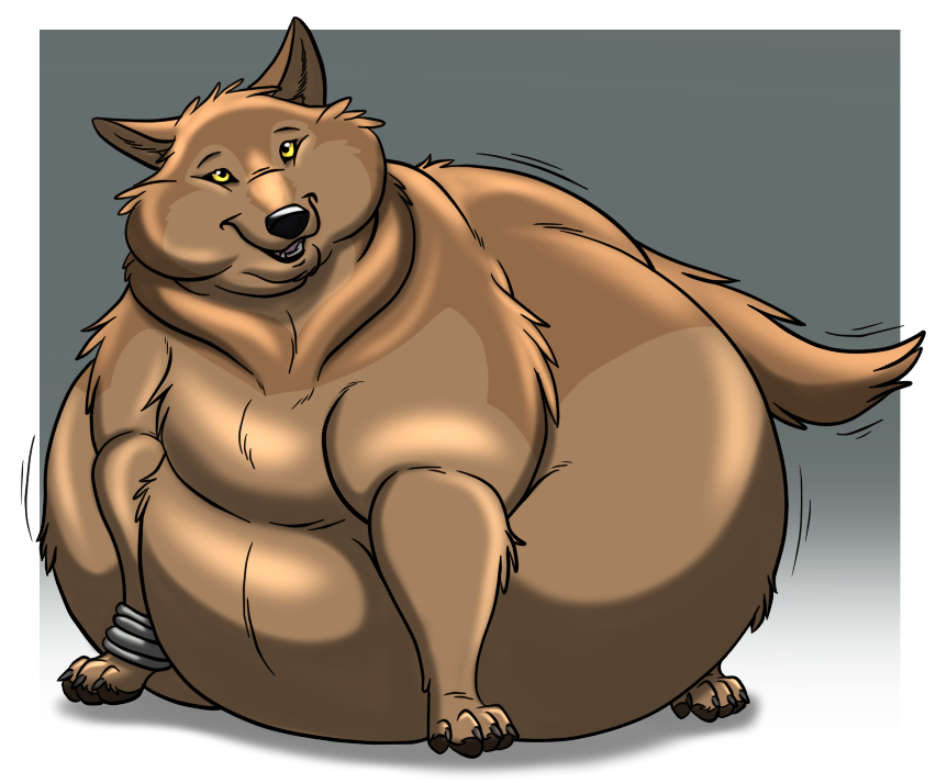 2015 all_fours belly big_belly canid canine canis cheek_bulge claws ears_up fangs feral fur head_tilt hectorthewolf looking_up male mammal morbidly_obese morbidly_obese_feral morbidly_obese_male nude obese obese_feral obese_male open_mouth overweight overweight_feral overweight_male raised_tail smile solo tail_motion teeth toboe_(wolf's_rain) wolf wolf's_rain yellow_eyes