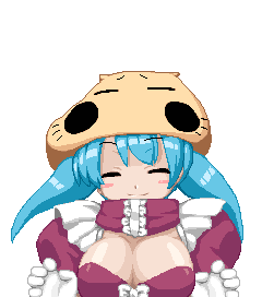 animated animated_gif blue_hair bounce breasts cute gif gloves green_eyes happy large_breasts lowres nipple_slip