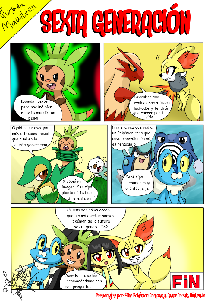 2013 anthro armless awkward awkward_smile black_eyes blaziken blue_body blue_eyes brown_eyes buckteeth bullying chespin colored comic crossed_arms dialogue dipstick_tail embrace eyes_closed feathers female fennekin feral froakie fur generation_1_pokemon generation_3_pokemon generation_5_pokemon generation_6_pokemon grass green_body green_scales green_tentacles group hug humanoid inner_ear_fluff laahgata looking_at_another looking_at_partner looking_at_viewer looking_back male markings mawile motion_lines multicolored_body multicolored_fur multicolored_scales nintendo open_mouth oshawott palpitoad plant pokemon pokemon_(species) poliwhirl quijada_(laahgata) red_body red_eyes red_feathers red_fur scales simple_background simple_eyes smile snivy spanish_text speech_bubble spiral strangling tail_markings tan_body tan_scales teeth tentacle_wrapped_around_body tentacles text threatening tuft two_tone_body two_tone_fur video_games white_body white_fur worried wraps yellow_body yellow_feathers yellow_fur yellow_scales