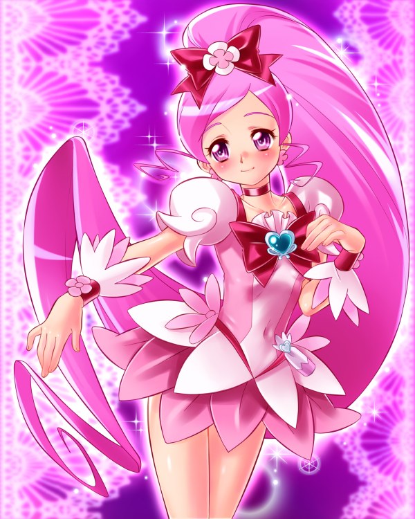 blush dress hanasaki_tsubomi heartcatch_precure! magical_girl pink_hair precure pretty_cure smile