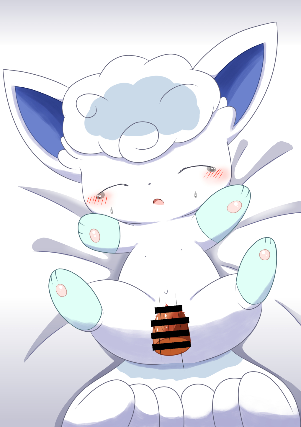 alolan_form alolan_vulpix bed blush bodily_fluids censor_bar censored disembodied_penis duo eyes_closed female female_focus female_penetrated first_person_view front_view fur furniture generation_1_pokemon genitals harusupu hi_res human ineffective_censorship interspecies legs_up looking_at_viewer lying male male/female male_penetrating male_penetrating_female male_pov mammal nintendo on_back on_bed open_mouth penetration penile penile_penetration penis penis_in_pussy pokemon pokemon_(species) pokephilia pussy questionable_consent raised_arms regional_form_(pokemon) sex size_difference sweat tears thrusting vaginal vaginal_penetration video_games vulpix white_body white_fur young