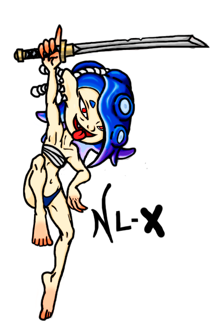 animal_humanoid anthro cephalopod cephalopod_humanoid clothing female humanoid inkling marine marine_humanoid mollusk mollusk_humanoid nintendo nintendo_switch nl-x octarian octoling pseudo_hair raised_leg red_eyes shiver_(splatoon) silly_face solo splatoon splatoon_(series) splatoon_3 tentacle_hair tentacles tongue tongue_out underwear video_games