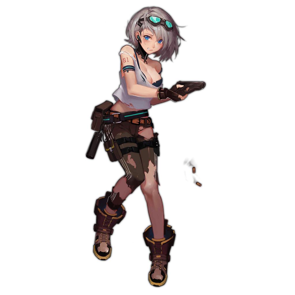 1girl belt belt_pouch black_pants blue_eyes boots bra breasts casing_ejection cleavage earpiece fingerless_gloves full_body girls'_frontline gloves goggles grey_hair large_breasts looking_at_viewer official_art pants pouch psm_(girls'_frontline) reloading shell_casing shirt short_hair sola7764 solo striped striped_pants tank_top thigh_pouch torn_clothes torn_pants torn_shirt transparent_background underwear vertical-striped_pants vertical_stripes