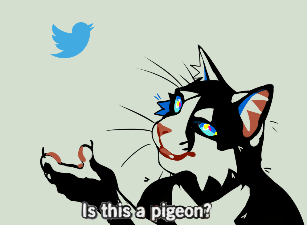 ambiguous_gender anthro black_body black_claws black_fur blackscour blue_eyes bust_portrait cheek_tuft claws domestic_cat facial_tuft felid feline felis finger_claws fur grey_background grey_body grey_fur inner_ear_fluff is_this_a_pigeon mammal meme open_mouth pawpads portrait red_inner_ear red_nose red_pawpads simple_background solo teeth tuft whiskers white_inner_ear_fluff yellow_sclera