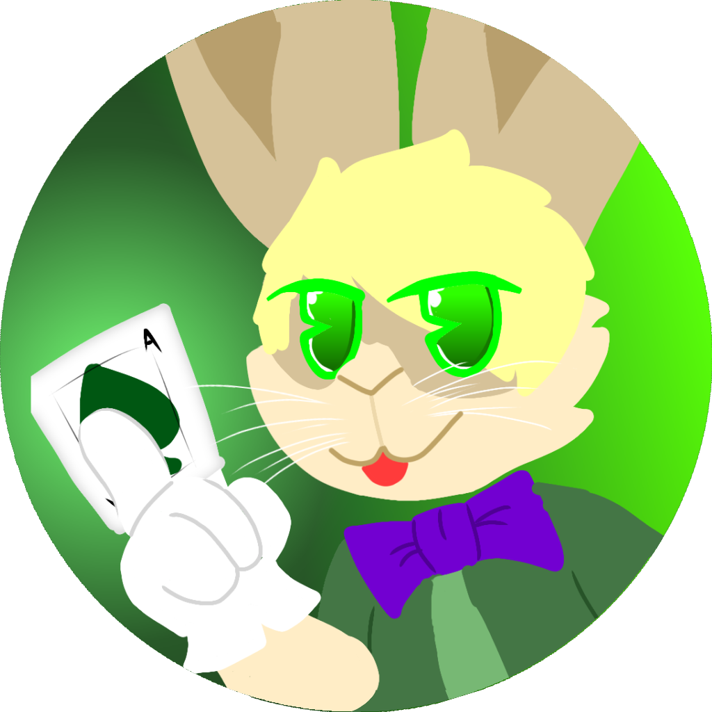 &spades; anthro blonde_hair bow_tie clothing darlan_bunnit darli_buni domestic_rabbit dutch_rabbit gloves green_eyes hair handwear icon lagomorph leporid male mammal oryctolagus rabbit solo suit_symbol tongue tongue_out whiskers