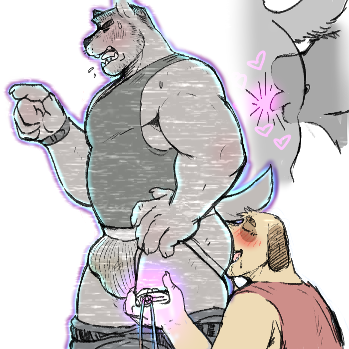 &lt;3 1:1 2021 5_fingers age_difference anal anthro anthro_on_anthro biceps blush bodily_fluids bottomwear bottomwear_down canid canine canis clothed clothing domestic_dog duo fingers flat_top forced hyenaface hypnovember incest_(lore) jockstrap magic male male/male mammal mature_male muscular muscular_male oral pants pants_down partially_clothed rape rimming saliva sex shirt simple_background stepfather stepson tank_top time_stop topwear underwear white_background younger_male