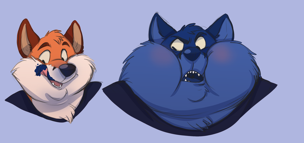 angry anthro before_and_after blue_body blue_fur blueberry_inflation blush canid canine cheek_bulge clothed clothing eating food fox frown fur growth guhreth inflation licking licking_lips licking_own_lips male mammal open_frown open_mouth open_smile orange_body orange_fur self_lick smile solo teeth tongue tongue_out white_body white_fur wonkalicious