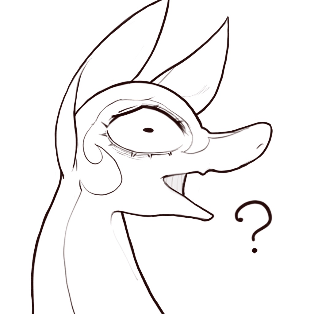 1:1 ambiguous_gender azre confusion constricted_pupils eyelashes feral generation_5_pokemon monochrome nintendo open_mouth pokemon pokemon_(species) pupils question_mark serperior side_view small_pupils snout solo video_games