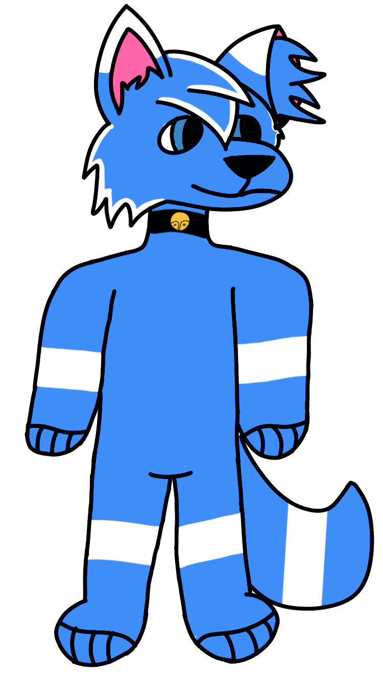 2022 anthro beverage blue_body blue_fur canid canine canis coffee collar cool_colors digital_drawing_(artwork) digital_media_(artwork) fur happy hi_res invalid_tag lgbt_pride male male/male mammal pride_(disambiguation) senpaime2005 smile solo white_body white_fur wolf