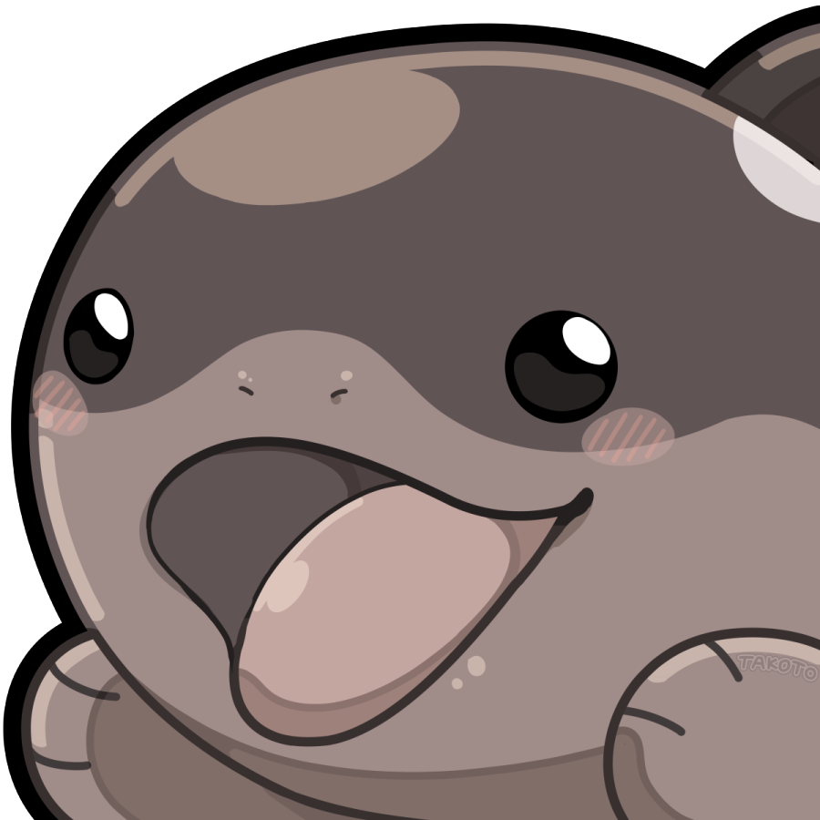 1:1 alpha_channel ambiguous_gender blush brown_body brown_skin clodsire emote english_text feral generation_9_pokemon nintendo open_mouth pokemon pokemon_(species) reaction_image simple_background smile solo takoto text transparent_background video_games