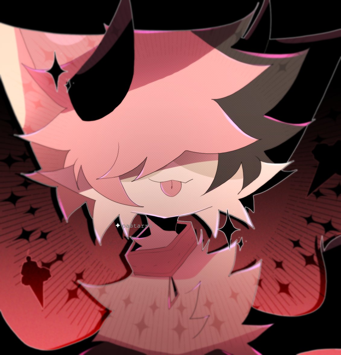 ambiguous_gender anthro bat_wings brown_clothing brown_sweater brown_topwear chiropteran clothing fluffy fur hair mammal membrane_(anatomy) membranous_wings original_characters pastarru pink_body pink_fur pink_hair solo sweater tongue tongue_out topwear wings