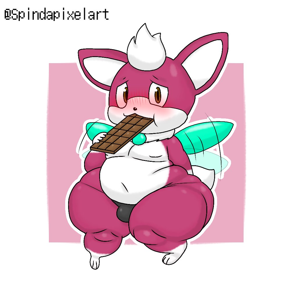 1:1 2022 anthro axoarts belly big_belly biped blush brown_eyes bulge candy chip_(sonic) chocolate chocolate_bar clothed clothing collar dessert eating food front_view hovering huge_thighs looking_at_viewer male multicolored_body navel obese overweight panties panties_only red_body sega short_stack simple_background solo sonic_the_hedgehog_(series) sonic_unleashed thick_thighs topless two_tone_body underwear underwear_only white_background white_body wide_hips wings