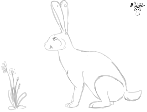 2017 2d_animation ambiguous_gender animated blinking bouncing_ears cheek_bulge chewing dandelion eating feral floppy_ears flower lagomorph leporid loop mammal mushbun mushbun_(character) neck_bulge plant rabbit side_view simple_background sitting solo swallowing white_background