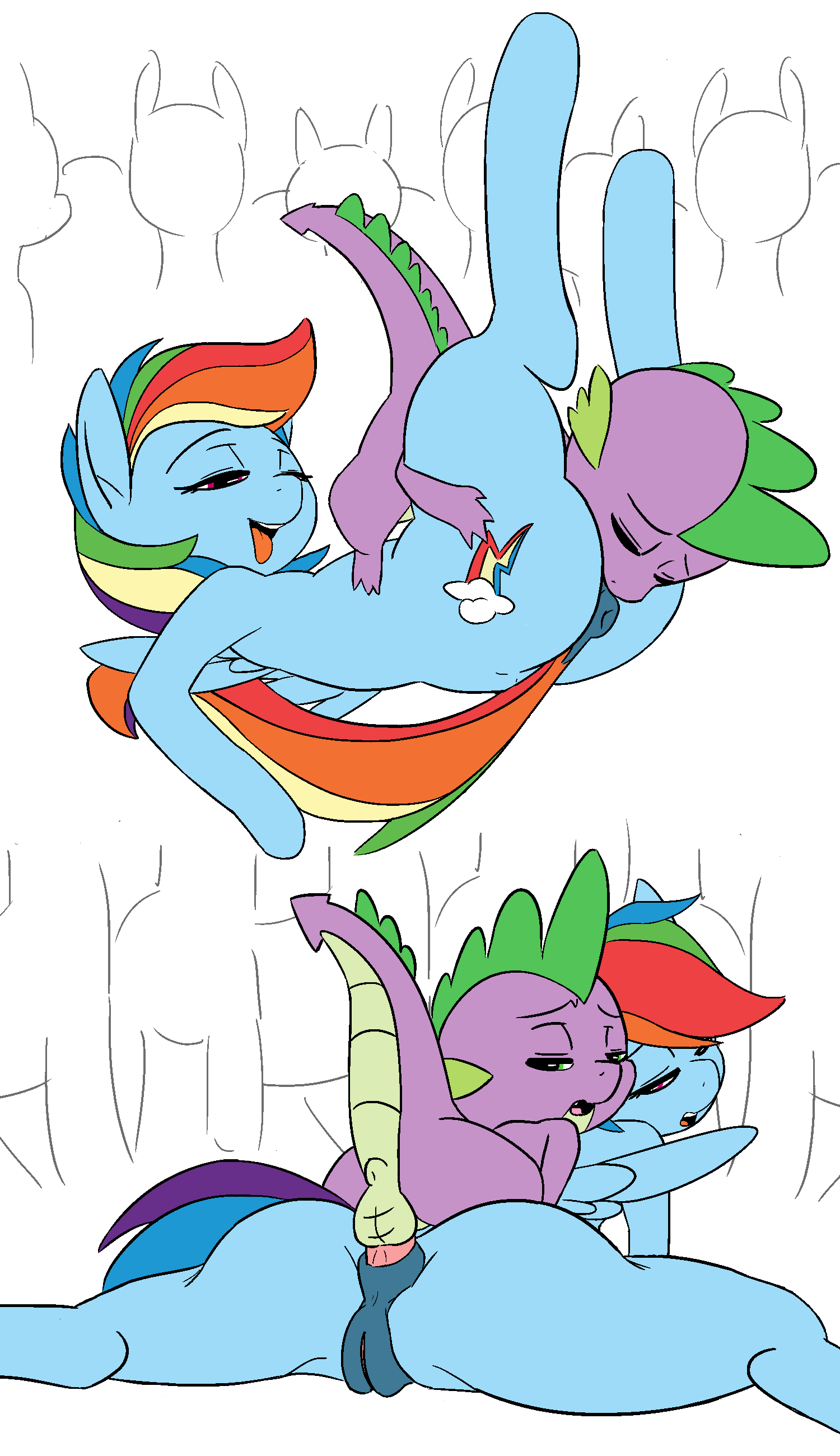 69_position absurd_res anus balls duo equid equine female friendship_is_magic genitals hasbro hi_res male male/female mammal my_little_pony oral pegasus php137 public public_sex pussy rainbow_dash_(mlp) sex spike_(mlp) wings