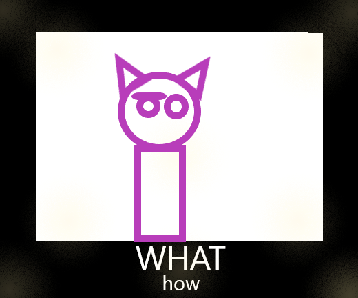 ambiguous_gender animal_humanoid anthro border circle_eyebrows denmark(artist) ears_up eyebrows felid felid_humanoid feline feline_humanoid geometric humanoid mammal mammal_humanoid meme microsoft_paint3d questioning raised_eyebrow shaded simple_background simple_shading solo what