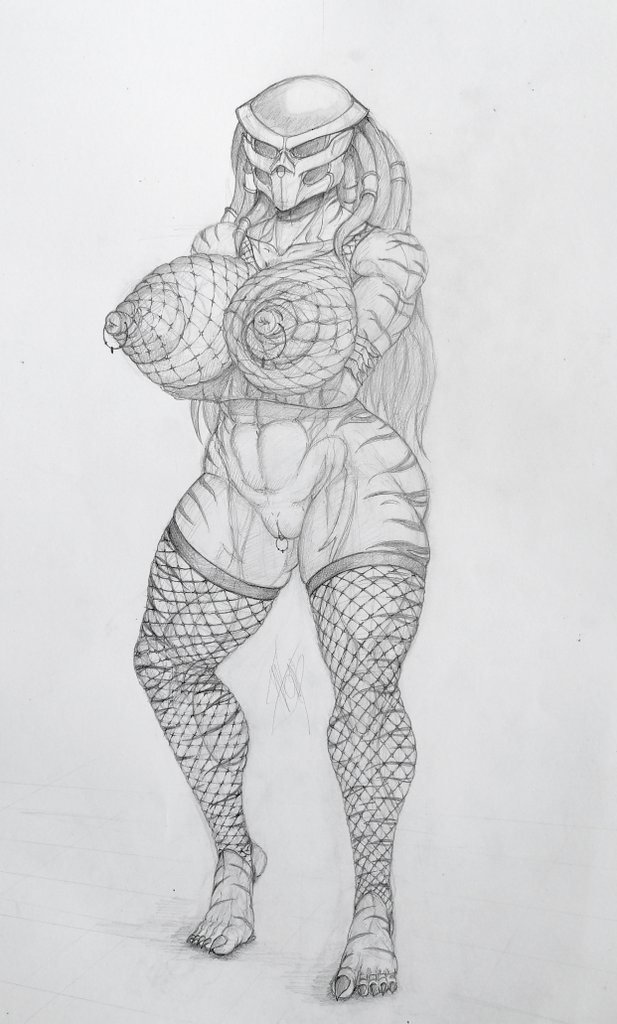 2022 5_fingers 5_toes abs alien alien_humanoid areola armor arms_crossed_under_breasts barefoot big_breasts breasts butt clitoris clitoris_piercing clitoris_ring clothed clothing crossed_arms curved_edge_(tbkaltoria) deashold dreadlock_cuffs erect_nipples feet female female_focus fingers fishnet fishnet_clothing fishnet_legwear fishnet_topwear full-length_portrait genital_piercing genitals graphite_(artwork) headgear headgear_only headwear headwear_only helmet helmet_only holding_breast huge_breasts humanoid legwear looking_at_viewer markings mask monochrome mostly_nude muscular muscular_arms muscular_female muscular_humanoid muscular_legs muscular_thighs nails navel nipple_piercing nipple_ring nipples non-mammal_breasts not_furry pencil_(artwork) piercing portrait predator_(franchise) puffy_areola pussy pussy_piercing pussy_ring ring_piercing sharp_nails sharp_toenails signature simple_background solo striped_body stripes thick_thighs toenails toes topwear traditional_media_(artwork) white_background yautja