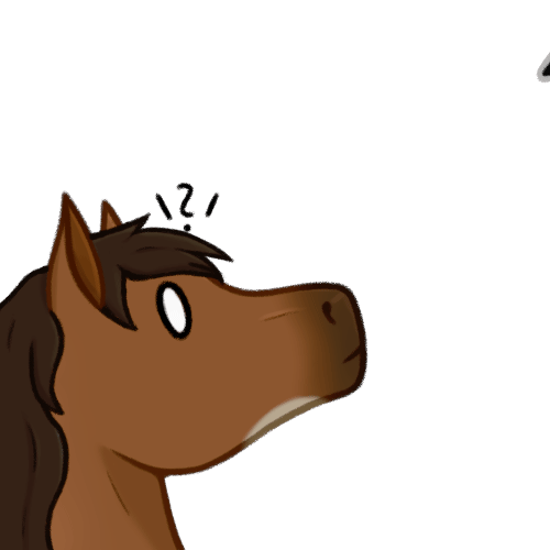 &lt;3 1:1 ambiguous_gender animated boop brown_body brown_hair brown_mane chibi digital_media_(artwork) disembodied_hand dolero equid equine feral hair happy horse low_res lumadelun mammal mane question_mark short_playtime solo tongue tongue_out