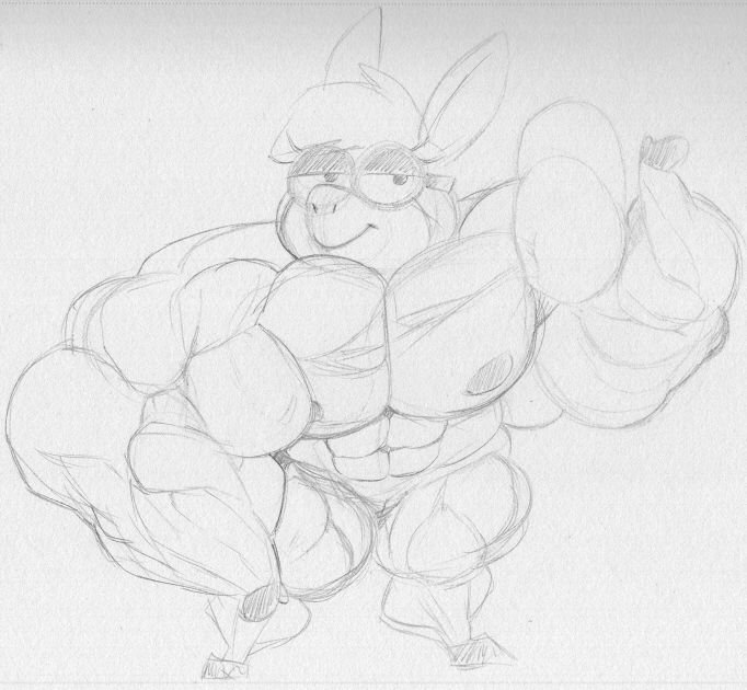 abs anthro asinus baba_looey big_muscles dipstick_ears donkey equid equine eyelashes eyewear female genitals glasses half-closed_eyes hanna-barbera huge_muscles jellystone_(hbo_max) looking_at_viewer mammal monochrome multicolored_ears muscular muscular_anthro muscular_female narrowed_eyes navel nipples pussy sbshouseofpancakes smile solo standing the_quick_draw_mcgraw_show