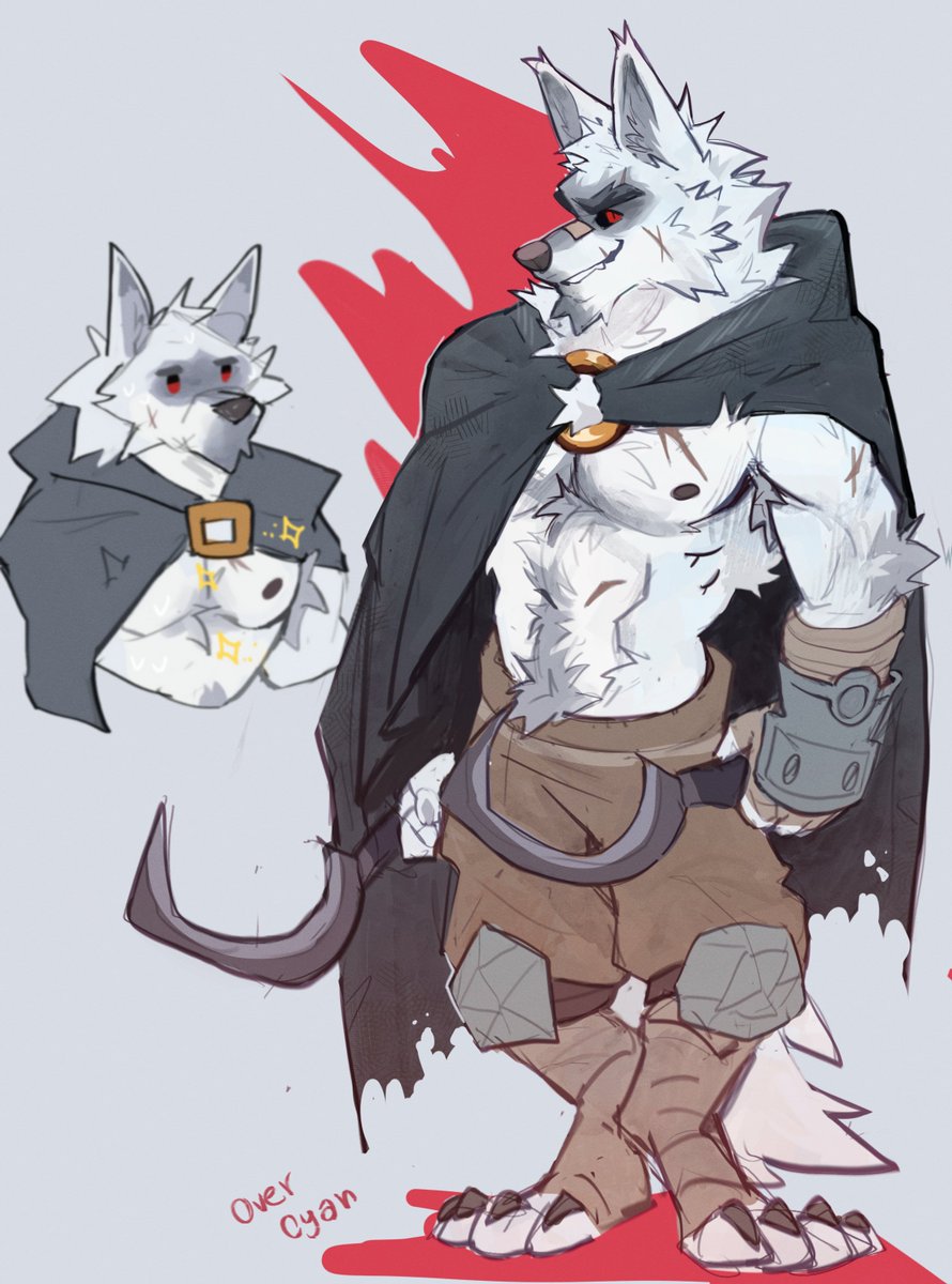 2023 abs anthro armpit_hair biceps biped black_cloak black_nose black_sclera body_hair canid canine canis claws cloak clothing death_(puss_in_boots) dreamworks fingers fluffy fur grey_body grey_fur hi_res holding_object holding_weapon looking_at_viewer male mammal muscular overcyan pecs pubes puss_in_boots_(film) puss_in_boots_the_last_wish red_eyes sickle simple_background smile smiling_at_viewer solo weapon wolf