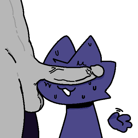 anthro bodily_fluids can't_see_the_haters duo female floating_hands genitals grey_body low_res male male/female meme penis purple_body ran_(rantheamazingcat) smile sweat vein veiny_penis