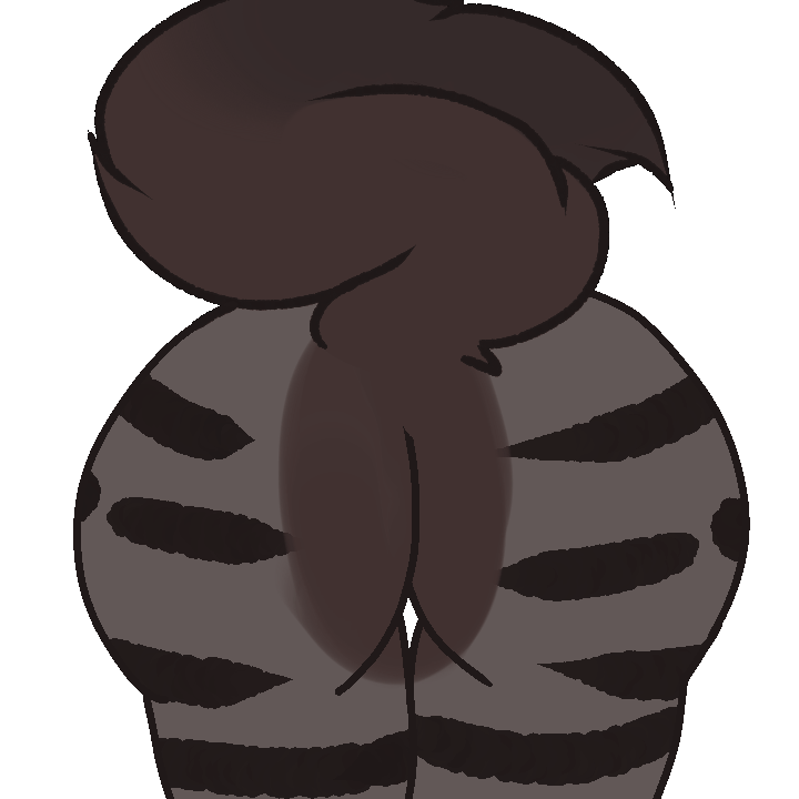 1:1 animated anthro brown_body brown_fur butt canid canine female fur mamavixy mammal maned_wolf markings shaking shaking_butt short_playtime solo striped_markings stripes wiggle