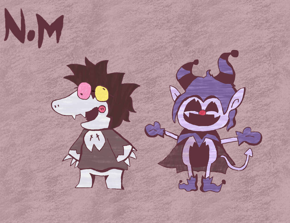 black_hair blue_clothing blue_footwear blue_gloves blue_handwear blue_shoes cape clothing clown_nose deltarune demon duo fangs footwear gloves grey_body hair handwear horn humanoid humanoid_pointy_ears insane jevil_(deltarune) kemono living_puppet machine male male/male muppet muppets nyamimi robot robot_humanoid shoes simple_background smocking spade_tail spamton_g._spamton teeth undertale_(series) void_eyes white_body