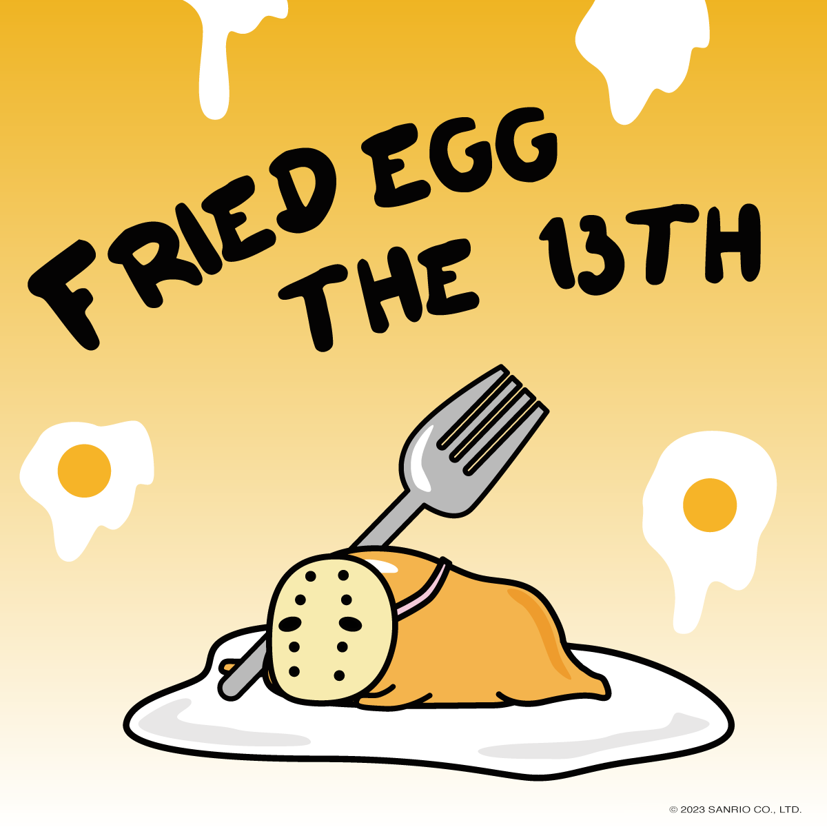 1:1 2023 abstract_background animate_inanimate bald barefoot black_eyes chubby_male cosplay egg egg_yolk english_text feet food food_creature friday_the_13th fried_egg glistening glistening_body glistening_head gudetama headgear hi_res hockey_mask holding_fork holding_object holding_tool holding_utensil humor jason_voorhees kitchen_utensils looking_away lying male mask mask_only not_furry nude on_front orange_background orange_body portrait pun relaxing sanrio simple_background slightly_chubby small_arms small_feet small_hands solo sports_mask sportswear text thick_thighs tools unknown_artist white_background