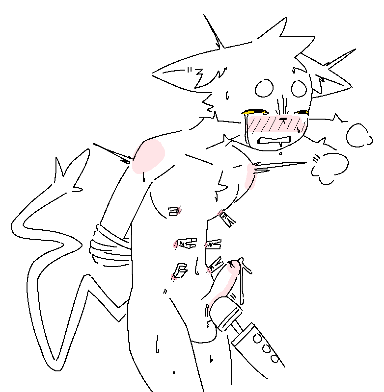 2022 aliasing annxpaint anthro arms_tied blush blush_lines bodily_fluids bound clothes_pin clothes_pin_on_nipples crooked_tail cum digital_media_(artwork) domestic_cat erection felid feline felis fur genital_fluids genitals hands_behind_back hi_res male male_focus mammal multi_nipple narrowed_eyes nipples open_mouth penile penis rope sex_toy solo sweat tail tears vibrator vibrator_on_penis