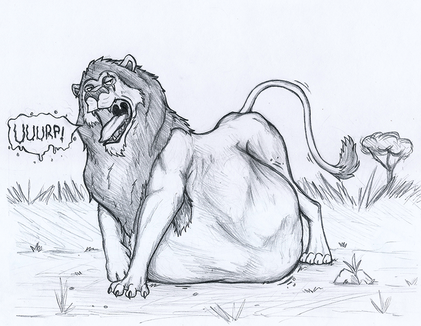 after_vore belly big_belly burping disney felid feral feral_pred lion male mammal mane onomatopoeia pantherine quadruped scar scar_(the_lion_king) sound_effects tail tail_tuft text thatgryphonguy the_lion_king traditional_media_(artwork) tuft vore