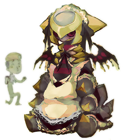 altered_forme_giratina ambiguous_gender clothing duo embarrassed feral generation_4_pokemon giratina hat headgear headwear human kantarou legendary_pokemon low_res lucas_(pok&eacute;mon) maid_headdress maid_uniform mammal nintendo pokemon pokemon_(species) sitting uniform