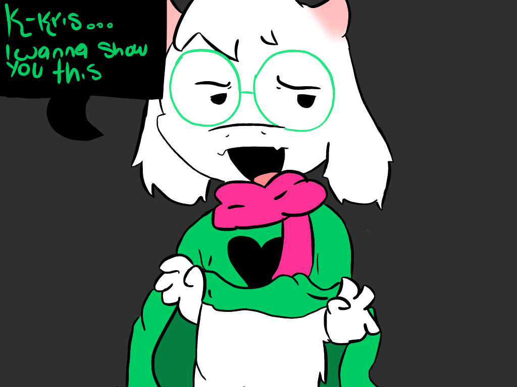 4:3 anthro black_background bovid caprine clothed clothing deltarune digital_media_(artwork) english_text eyewear flat_colors fur glasses goat horn hybrid karldraws male mammal ralsei simple_background smile solo text undertale_(series) white_body