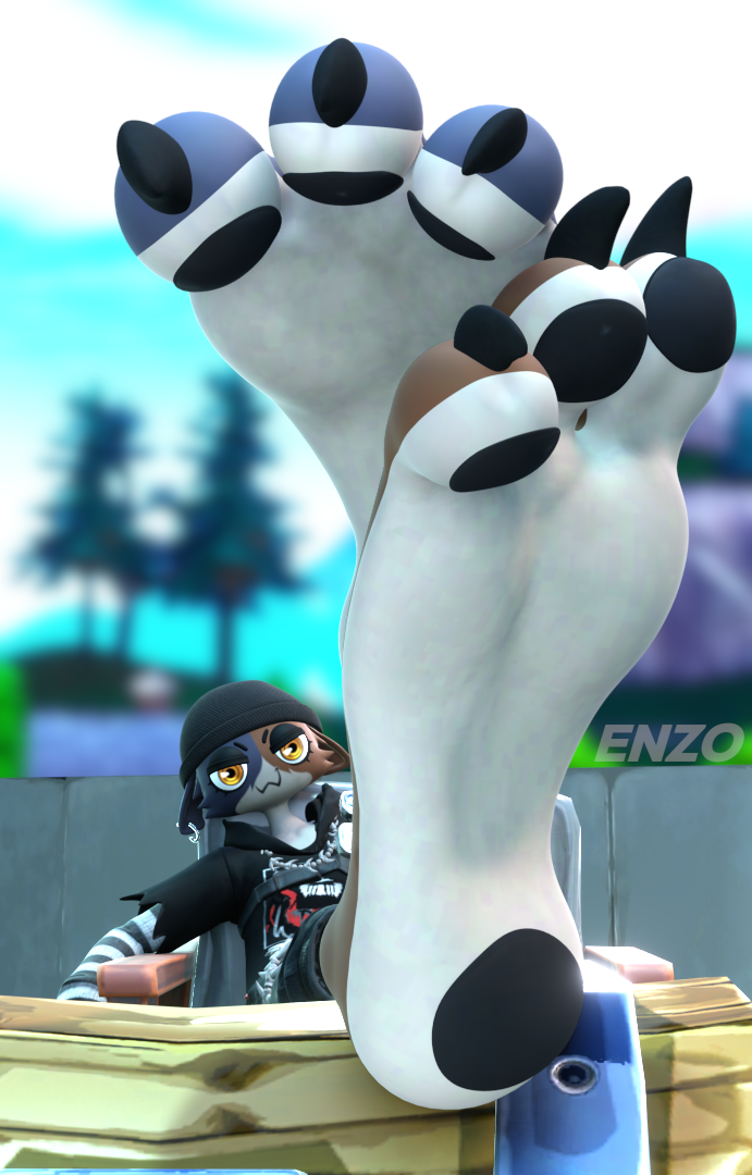 3d_(artwork) anthro barefoot beanie beans_(disambiguation) bigdogenzo blender_(software) blender_eevee calico_cat chain_necklace chair claws clothed clothing digital_media_(artwork) domestic_cat ear_piercing ear_ring english_text epic_games feet feet_up felid feline felis female foot_fetish foot_focus fortnite fur furniture hat headgear headwear hoodie jewelry long_sleeve_shirt looking_at_viewer loot_chest_(fortnite) mammal meow_skulls_(fortnite) necklace pawpads paws piercing plant plantigrade ring_piercing ripped_sleeves sex sitting smile smug soles solo text toes topwear treasure_chest tree two_tone_feet watermark yellow_eyes