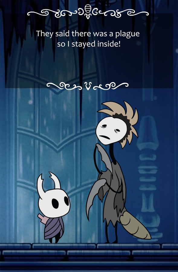 2023 clothed clothing duo english_text fan_character hair hibbary hollow_knight standing team_cherry text