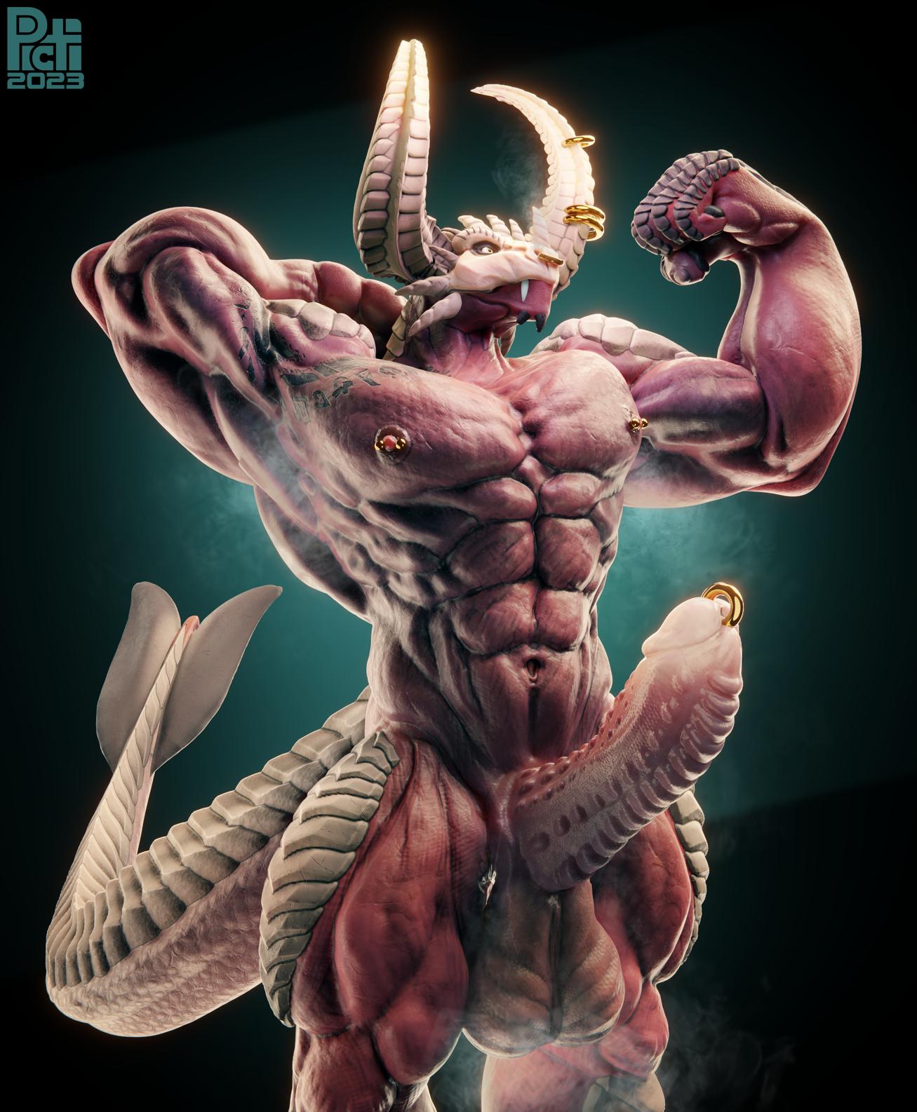 demon dragon hi_res male muscular picti piercing radu scales tagme