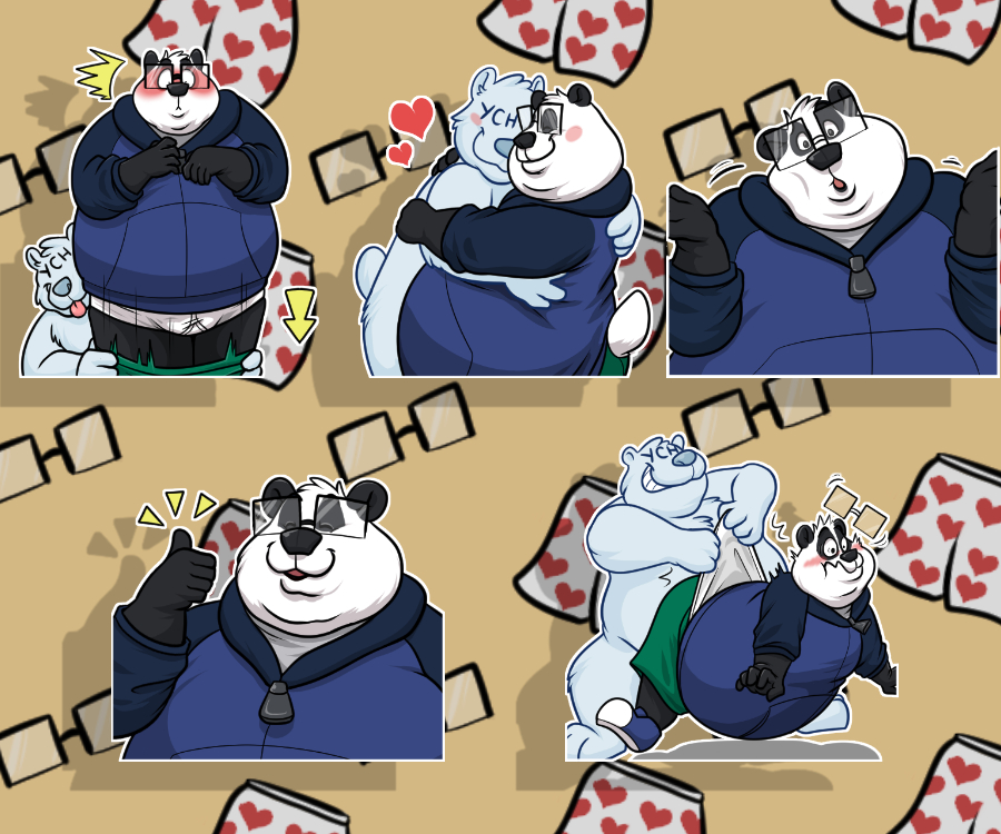 &lt;3 anthro assisted_exposure bear black_body black_fur black_nose blue_body blue_clothing blue_footwear blue_fur blue_hoodie blue_nose blue_shoes blue_topwear blush bottomwear boxers_(clothing) briefs bulge clothing cuddling detailed_background duo effses embrace eyes_closed eyewear footwear fur giant_panda glasses green_bottomwear green_clothing green_pants heart_boxers heart_underwear hoodie hug love male male/male mammal motion_lines open_mouth pandazeke pants pantsing shadow shoes simple_background smile surprise tighty_whities tongue tongue_out topwear underwear wedgie white_body white_briefs white_clothing white_footwear white_fur white_shoes white_underwear ych yellow_background zipper