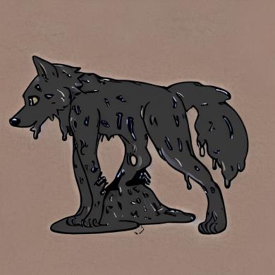 ambiguous_gender assimilation canid canine feral goo_creature goo_transformation low_res mammal simple_background slime solo transformation