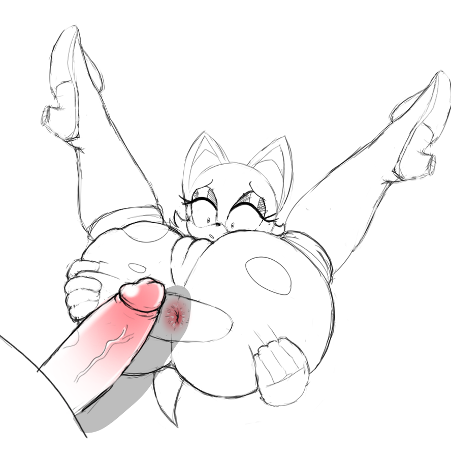 anthro anus bat big_butt boots butt butt_grab clothing duo eyelashes female footwear genitals hand_on_butt imminent_sex knee_boots knee_highs legwear lying male male/female mammal on_back penis pussy rouge_the_bat sega simoncross simple_background sonic_the_hedgehog_(series) spread_legs spreading thick_thighs torn_clothing white_background wide_eyed wide_hips