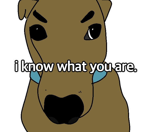 2022 big_nose black_eyes black_nose brown_body brown_fur canid canine canis collar collar_only colored dialogue digital_drawing_(artwork) digital_media_(artwork) domestic_dog draw_over english_text eye_contact eyebrows feral first_person_view freckles front_view fur great_dane hanna-barbera homophobic_dog humor i_know_what_you_are light_body light_skin looking_at_another looking_at_viewer male mammal mastiff meme molosser nude pipca scooby-doo scooby-doo_(series) simple_background snout solo stare talking_to_viewer text thick_eyebrows white_background white_text