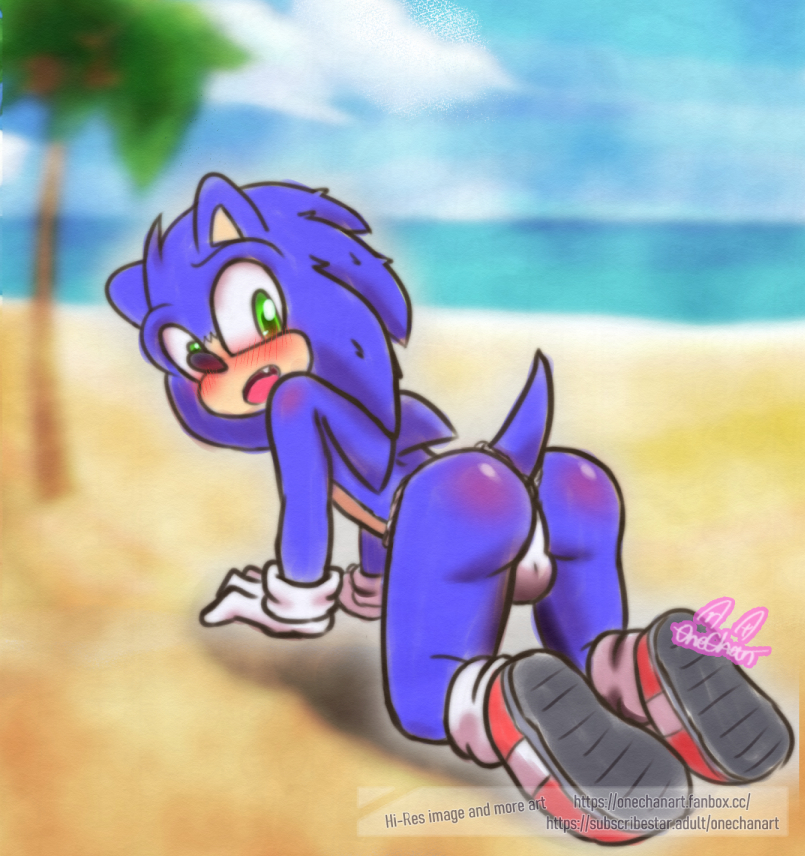 all_fours asian_clothing balls blush bulge butt clothing east_asian_clothing feet fundoshi genitals japanese_clothing male onechan outside rear_view sega soles solo sonic_the_hedgehog sonic_the_hedgehog_(film) sonic_the_hedgehog_(series) underwear