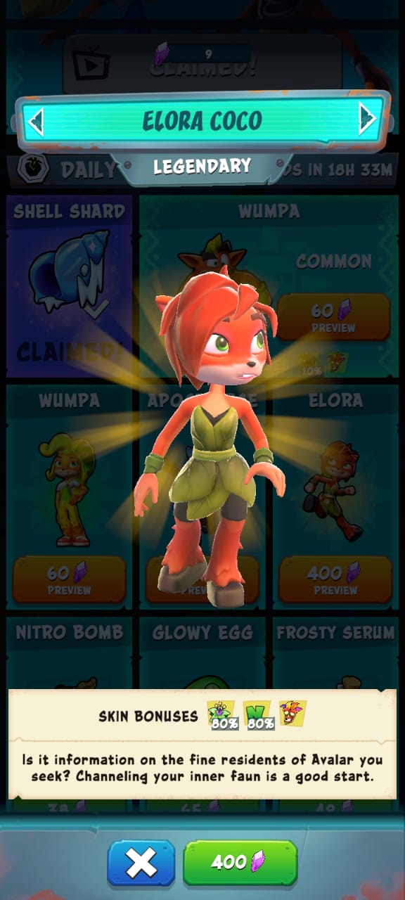 activision anthro bandicoot clothing coco_bandicoot crash_bandicoot_(series) deer elora faun_(spyro) female fur game_(disambiguation) green_eyes hair hi_res mammal marsupial mobile_games plant solo spyro_reignited_trilogy spyro_the_dragon