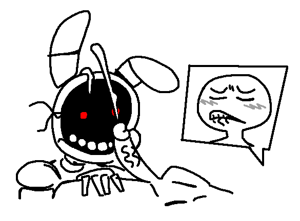 ambiguous_gender animatronic anthro bite biting_lip blush bodily_fluids crushtrap cum cum_on_face duo ejaculation exposed_endoskeleton five_nights_at_freddy's five_nights_at_freddy's_2 genital_fluids genitals human lagomorph leporid machine male mammal one_ear_up penis rabbit red_eyes robot scottgames simple_background white_background wire withered_bonnie_(fnaf)