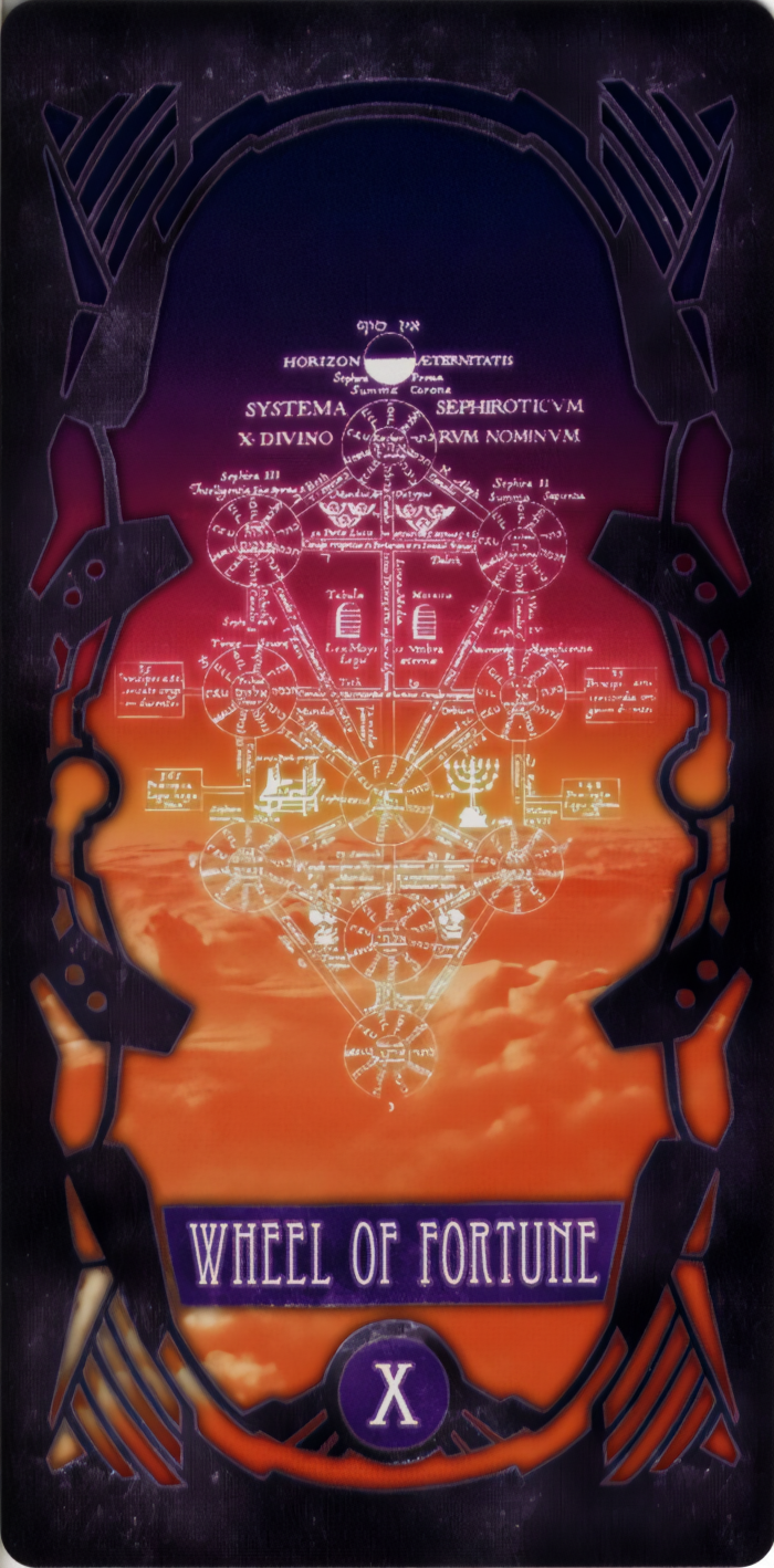 above_clouds card cloud highres kabbalistic_tree menorah neon_genesis_evangelion non-web_source sky sunset tarot wheel_of_fortune_(tarot)