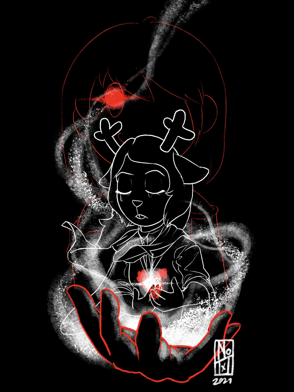 &lt;3 2021 5_fingers anthro antlers bodily_fluids breasts buckteeth capreoline clothing creepy crying deer deltarune doe_with_antlers dominant dominant_human dominant_male duo elemental_manipulation eyes_closed female fingers glowing glowing_eyes hair happy hi_res horn human human_dominating_anthro ice_manipulation kris_(deltarune) light long_hair magic_user male male_dominating_female mammal master monochrome noelle_holiday notxtwhiledrive red_and_white red_eyes reindeer restricted_palette robe sad short_hair signature simple_background slave small_breasts smile snow snowgrave soul_(undertale) submissive submissive_anthro submissive_female tears teeth undertale_(series) wind